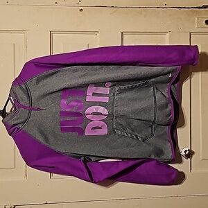 Nike Women’s Therma Fit Just Do It Purple/Gray Hoodie